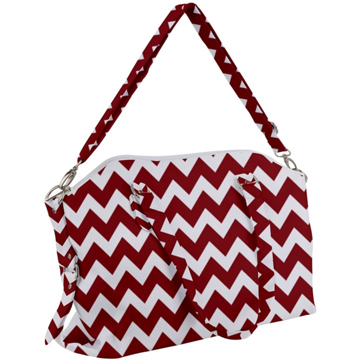 Red Chevron Pattern Gifts Canvas Crossbody Bag