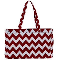 Red Chevron Pattern Gifts Canvas Work Bag by GardenOfOphir