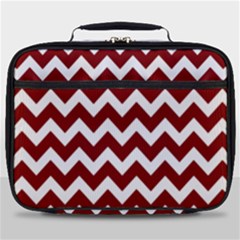 Red Chevron Pattern Gifts Full Print Lunch Bag by GardenOfOphir