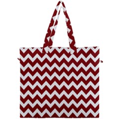 Red Chevron Pattern Gifts Canvas Travel Bag by GardenOfOphir