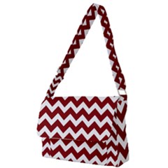 Red Chevron Pattern Gifts Full Print Messenger Bag (s) by GardenOfOphir