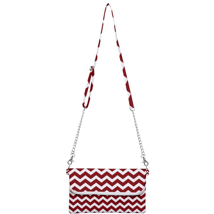 Red Chevron Pattern Gifts Mini Crossbody Handbag