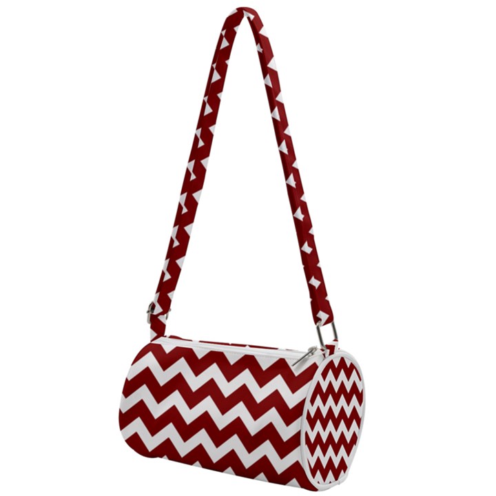 Red Chevron Pattern Gifts Mini Cylinder Bag