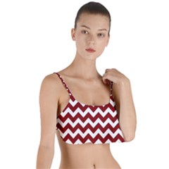 Red Chevron Pattern Gifts Layered Top Bikini Top  by GardenOfOphir