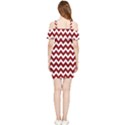 Red Chevron Pattern Gifts Shoulder Frill Bodycon Summer Dress View2