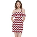 Red Chevron Pattern Gifts Shoulder Frill Bodycon Summer Dress View3