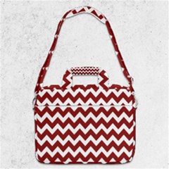 Red Chevron Pattern Gifts Macbook Pro 13  Shoulder Laptop Bag  by GardenOfOphir