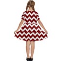 Red Chevron Pattern Gifts Kids  Short Sleeve Tiered Mini Dress View4