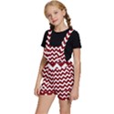 Red Chevron Pattern Gifts Kids  Short Overalls View2