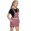 Red Chevron Pattern Gifts Kids  Short Overalls View3