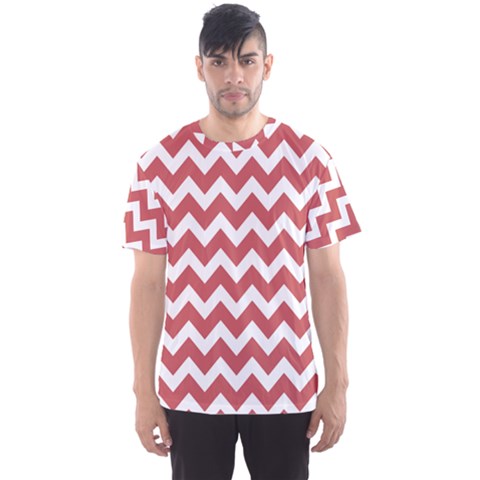 Coral Chevron Pattern Gifts Men s Sport Mesh Tee by GardenOfOphir