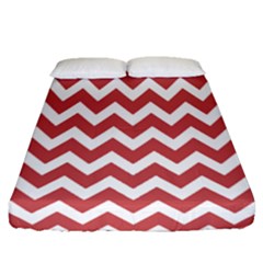 Coral Chevron Pattern Gifts Fitted Sheet (queen Size) by GardenOfOphir