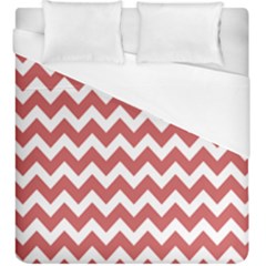 Coral Chevron Pattern Gifts Duvet Cover (king Size) by GardenOfOphir