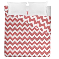 Coral Chevron Pattern Gifts Duvet Cover Double Side (queen Size) by GardenOfOphir