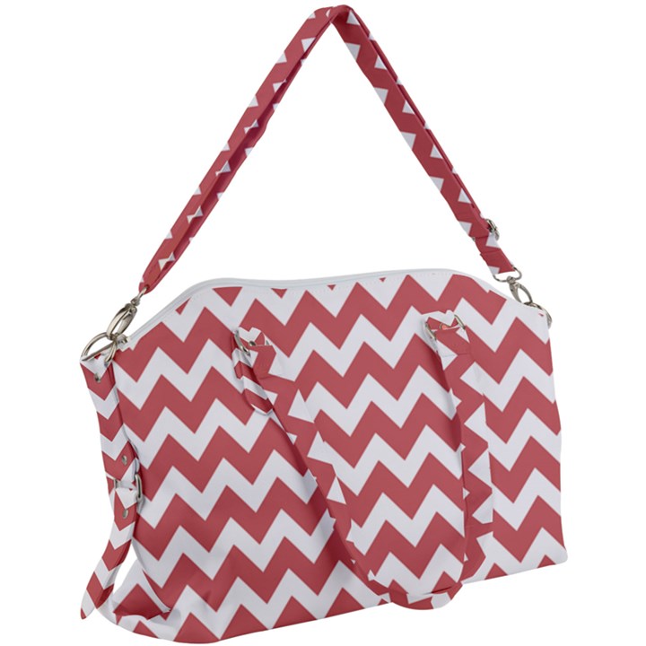 Coral Chevron Pattern Gifts Canvas Crossbody Bag