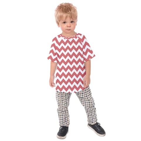 Coral Chevron Pattern Gifts Kids  Raglan Tee by GardenOfOphir