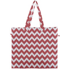 Coral Chevron Pattern Gifts Canvas Travel Bag by GardenOfOphir