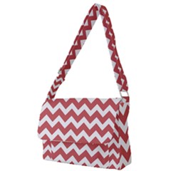 Coral Chevron Pattern Gifts Full Print Messenger Bag (s) by GardenOfOphir