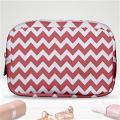 Coral Chevron Pattern Gifts Make Up Pouch (small) by GardenOfOphir