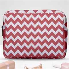 Coral Chevron Pattern Gifts Make Up Pouch (large) by GardenOfOphir