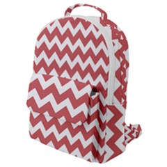 Coral Chevron Pattern Gifts Flap Pocket Backpack (small) by GardenOfOphir