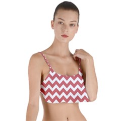 Coral Chevron Pattern Gifts Layered Top Bikini Top  by GardenOfOphir