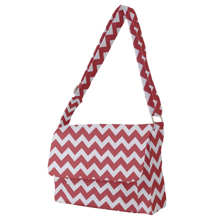 Coral Chevron Pattern Gifts Full Print Messenger Bag (L)