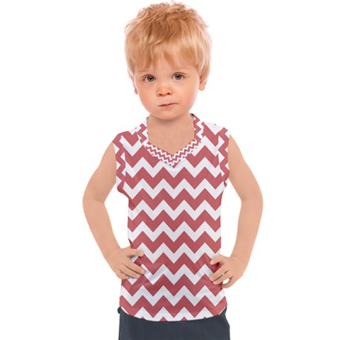 Coral Chevron Pattern Gifts Kids  Sport Tank Top by GardenOfOphir