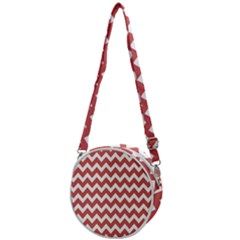 Coral Chevron Pattern Gifts Crossbody Circle Bag by GardenOfOphir