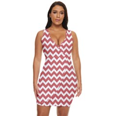 Coral Chevron Pattern Gifts Draped Bodycon Dress by GardenOfOphir