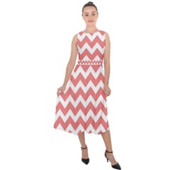 Chevron Pattern Gifts Midi Tie-back Chiffon Dress by GardenOfOphir