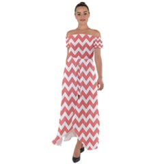 Chevron Pattern Gifts Off Shoulder Open Front Chiffon Dress by GardenOfOphir