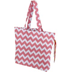 Chevron Pattern Gifts Drawstring Tote Bag by GardenOfOphir