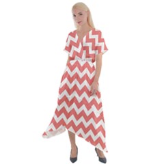 Chevron Pattern Gifts Cross Front Sharkbite Hem Maxi Dress by GardenOfOphir