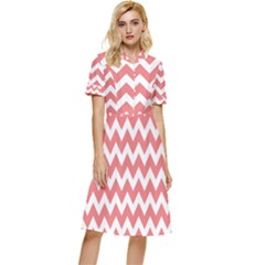 Chevron Pattern Gifts Button Top Knee Length Dress by GardenOfOphir