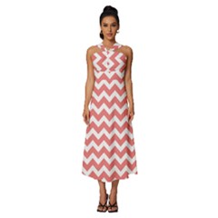 Chevron Pattern Gifts Sleeveless Cross Front Cocktail Midi Chiffon Dress by GardenOfOphir