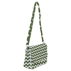 Chevron Pattern Gifts Shoulder Bag With Back Zipper by GardenOfOphir