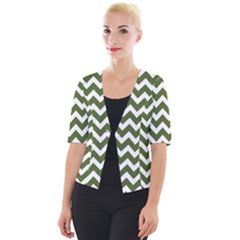 Chevron Pattern Gifts Cropped Button Cardigan by GardenOfOphir