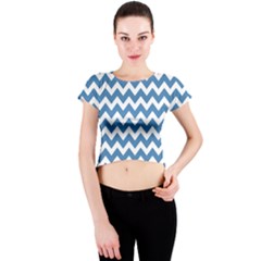 Chevron Pattern Gifts Crew Neck Crop Top by GardenOfOphir