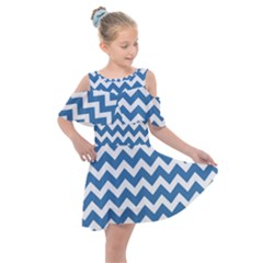 Chevron Pattern Gifts Kids  Shoulder Cutout Chiffon Dress