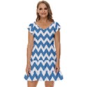 Chevron Pattern Gifts Short Sleeve Tiered Mini Dress View1