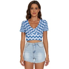 Chevron Pattern Gifts V-neck Crop Top by GardenOfOphir