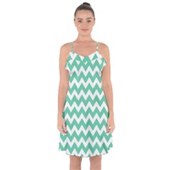 Chevron Pattern Giftt Ruffle Detail Chiffon Dress by GardenOfOphir