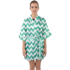 Chevron Pattern Giftt Half Sleeve Satin Kimono  by GardenOfOphir