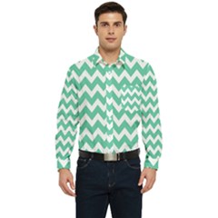 Chevron Pattern Giftt Men s Long Sleeve Pocket Shirt  by GardenOfOphir