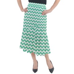 Chevron Pattern Giftt Midi Mermaid Skirt by GardenOfOphir