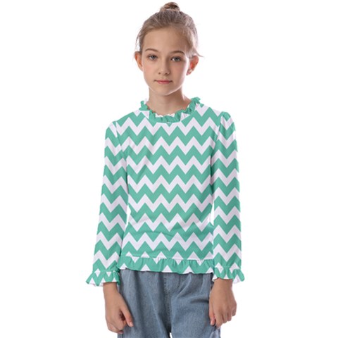 Chevron Pattern Giftt Kids  Frill Detail Tee by GardenOfOphir