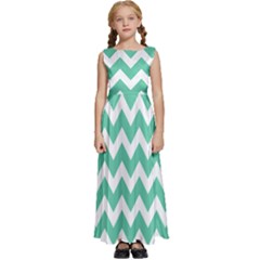 Chevron Pattern Giftt Kids  Satin Sleeveless Maxi Dress by GardenOfOphir