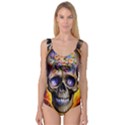 Skull With Flowers - Day Of The Dead Princess Tank Leotard  View1