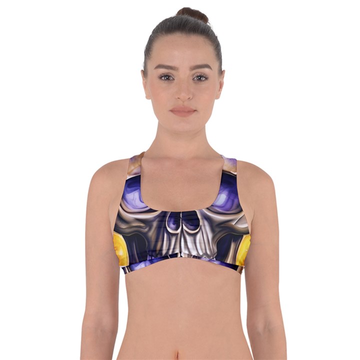 Skull With Flowers - Day Of The Dead Got No Strings Sports Bra